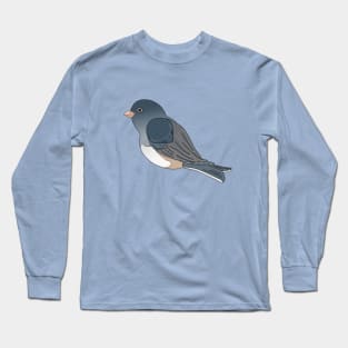 Cute Dark Eyed Junco Graphic Bird Long Sleeve T-Shirt